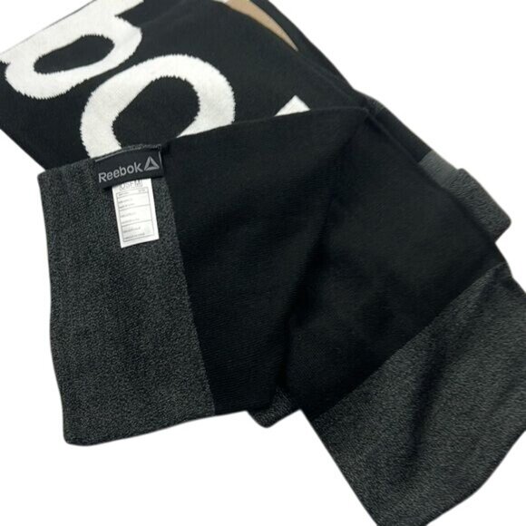 Reebok Cold Weather Beanie & Scarf Set Black Warm Lining‎ 100% Acrylic Yarn OS - Picture 7 of 9